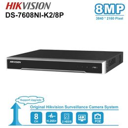 Hikvision DS-7608NI-K2/8P 8CH PoE 4K Plug&Play NVR For CCTV Camera 2 SATA Max. Support 16TB HDDs Network Video Recorder H.265