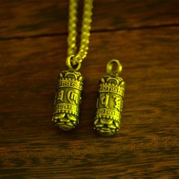 Pendant Necklaces 1pcs Stainless Steel 3D Buddhist Six-character Mantra Amulet Necklace For Men Taliman JewelryPendant