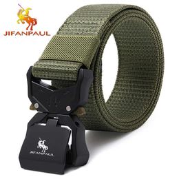 Belts JIFANPAUL Official Genuine Tactical Belt Quick Release Magnetic Buckle Military Belt Soft Real Nylon Sports Accessories ZZZZ Z0228