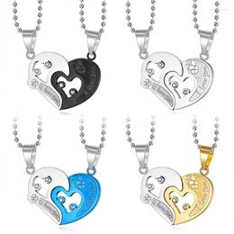 Pendant Necklaces Heart Necklace Women Male Stainless Steel Love With Temperament Simple Ladies Couple Chains Jewelry On The Neck