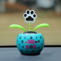 Interior ations Fashion Solar Powered Dancing Flower Toy Office Desk Funny Electric Toys For Kids Christmas Gift Car Decor Accessories R230228