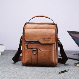 Men Crossbody Bag Shoulder Bags Vintage Men Handbags Large Capacity PU Leather Bag For Man Messenger Bags Tote Bag