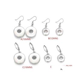 car dvr Charm Noosa Chunks Sier Colour Snap Button Earrings 12Mm 18Mm Dangle For Women Jewellery Drop Delivery Dhdnr