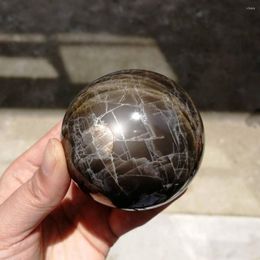 Decorative Figurines About 6cm Natural Black Moonstone Balls Crystal Gemstones Sphere Meditation Reiki Healing Chakra For Home Decor