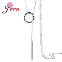 Chains Bohemian Geometric Triangle 925 Sterling Silver Pendant Necklaces Multilayer Long Chain Collar For Women Cubic Zirconia Jewelry