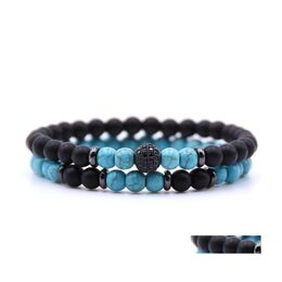 car dvr Beaded Strands 10Pc/Set Men Women Zircon 6Mm Beads Bracelet Fashion Trend Beaded Jewelry Designs Mens Natural Drop Delivery Bracelet Dhbi6