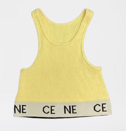 CE designer crop top womens tops tees tanks Camis sports leisure Sexy bottoming elastic vest Off Shoulder Tank Top Casual Sleeveless Backless Shirts yellow