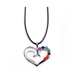 car dvr Pendant Necklaces Sevencolor Flow Heartshaped Gem The Gift For Your Loved One On Valentines Day Just Favourite Woman Drop Delivery Je Dhwtf