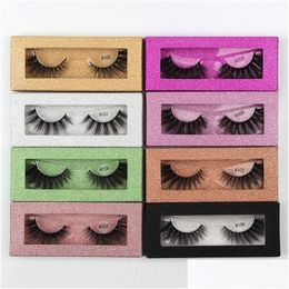 False Eyelashes 3D Individual Eye Lash Packaging Box Handmade Natural Black Cotton Stalk Makeup Eyelash Pack Drop Delivery Health Be Dho93