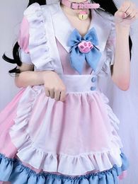 Party Dresses CON Super Cute Big Bow Lolita Dress Charming Sweet Pink Blue Maid