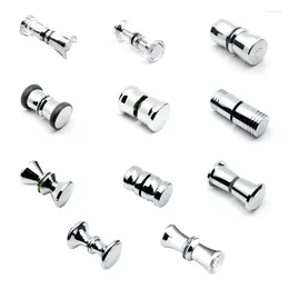 Bath Accessory Set Stainless Steel Glass Door Handle Single Hole Shower Room Bathroom Sliding Cabinet Wooden