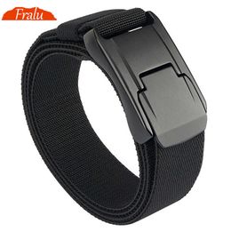 Belts New Stretch Belt For Men and Women Hard Alloy Quick Release Buckle Strong Real Nylon Unisex Elastic Belt Overalls Work Belt 131 Z0228