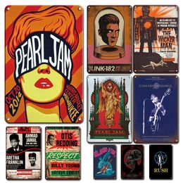 Old Fashion Music Poster Metal Tin Sign Vintage Rock Band Stickers Metal Plate Shabby Chic Living Room Decor Plaque Accessories 20x30cm Woo