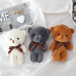 12cm Teddy Bear Plush Toy Kids Girls Happy Holiday Gift One Piece Bear Doll Teddy Bear Toy Key Chain Pendant 12 Colour