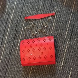 Luxury Women Men Evening Bags Designer Handbags Rivet Red Letter Printing Shoulder Bag fashion clutch genuine leather Totes bags FOr girls wallets