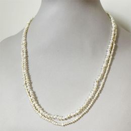 Chains Natual Pearl Necklace Potato Shape Natural Keshi Beads Women Luxury Gemstone 2-3MM 3-4MM With Customise