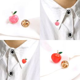 Peach Brooches Fruit Brooches Cute Pink Dripping Oil Brooch Clothes Fixed Anti-lighting Fruit Pin Cuff Collar Needle
