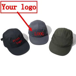 Ball Caps New Print Picture Quick Dry Outdoor Five slices Baseball Cap AntiUV Solid Color Adjustable Custom Dad Hat Snapback Z0301