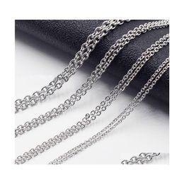 car dvr Chains Sier Stainless Steel Chain Necklace Wholesal 1.5Mm 2Mm M O Fit Diy Pendant Jewellery Making Bk Drop Delivery Necklaces Pendants Dh69D