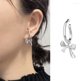 Backs Earrings Engagement Wedding Drop Earring Fashion Jewellery Bow Knot Hook For Women Fake Piercing Clip Pendientes Mujer