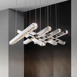 Chandeliers 2023 Modern Style Crystal LED Chandelier For Dining Room Kitchen Living Bedroom Ceiling Pendant Lamp Chrome Hanging Light