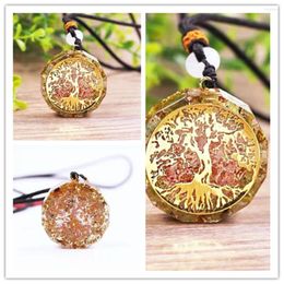 Decorative Figurines Natural Energy Necklace Made From Lapis Lazuris Reiki Tree Of Life Orgonite Pendant Clear Resin Glue For Meditation And