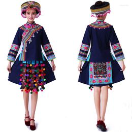 Stage Wear Hmong Miao Clothing Women Costumes For Singers National Festival Performance Chinese Folk Dance Costume