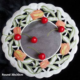 Table Cloth Features High-end Luxury Handmade Hollow Tablecloths Vase MATS Embroidered Round Coasters And Coffee