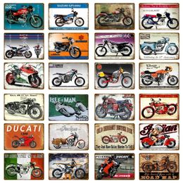 Old Motorcycle Brand Metal tin Signs Vintage Plaque Wall Decor For Garage Club Plate Crafts Art Route 66 Poster man cave garage Personalised decor Size 30X20CM w02