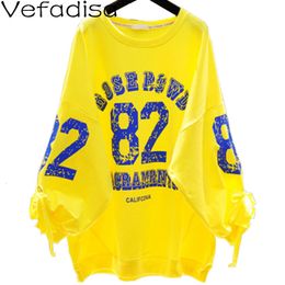 Womens Hoodies Sweatshirts 7 Colors Letter Print Sweatshirt Spring Autumn Batwing Sleeve Pullover Coat Casual Plus Size QYF5090 230228