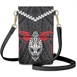 Evening Bags FORUDESIGNS Traditional Tribal Print Pattern Mobile Phone Anti-wear Polynesian Tattoo Shoulder Bag For Women Satchel