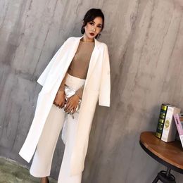 Women's Tracksuits High Quality Fashion Wide Leg Pants Suit Spring And Autumn Jacket Ladies Temperament Was Thin Two-piece TideW