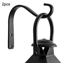 Hooks & Rails 5 Inch Black Iron Creative Hanging Lantern Basket Wrought Lamp Coat Garden Flower Pot Household Decoration ToolsHooks