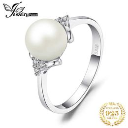 Cluster Rings JewelryPalace 8mm Freshwater Cultured Pearl 925 Sterling Silver Rings for Women Engagement Trendy Ring Fashion Gift Fine Jewellery G230228
