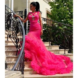 Party Dresses Elegant Sexy Prom Long Mermaid Tulle Ruffles Sweep Train Plus Size Women Special Occasion Evening Gowns Custom