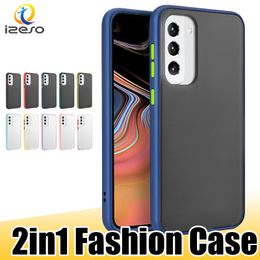 Matte Clear Cellphone Case For Samsung S23 Plus S22 Ultra S21FE S20 A71 A21S 2in1 Ultra Slim Unique Design Phone Back Protector izeso
