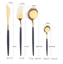 Stainless Steel Mirror Tableware Silver Gold Knife Meal Spoon Fork Tea Spoon Flatware Western Dinner Cutleries Gift 100pcs