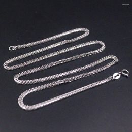 Chains Real S925 Sterling Silver Women Men Lucky 1.6mmW Wheat Chain Link Necklace 20"L