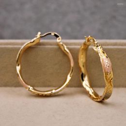 Hoop Earrings Trendy Copper Large For Women Gold Plated Pageant Fashion Jewellery Accessories Wedding Gift
