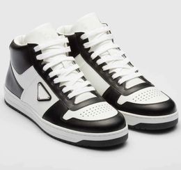 Top Luxury Brand Casual-stylish Downtown Men Shoes High Top Nappa Leather White Black Sneaker Wholesale Discount Man Skateboard Walking With Box