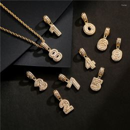 Pendant Necklaces BUY Baguette Numbers Twist Chain & For Men Women Full Iced Out Cubic Zircon Hiphop Jewellery Drop