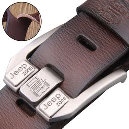 Belts Luxury Belt for Men Genuine Leather Belt Metal Pin Buckle High Quality Famous Brand Designer Waist Strap Belts for Jeans Men Z0228