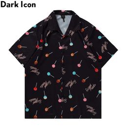 Men's Casual Shirts Dark Lollipop Hawaiian Shirt Men Summer Street Fashion Men's Polo Shirt Light Weight Material Shirts for Man Z0224