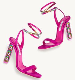 Famous Aquazzus Aura Women Sandals Shoes Crystal-embellished High Heels Lady Party Wedding Dress Gladiator Sandalias EU35-43
