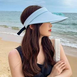 Wide Brim Hats Empty Top Hat USB Charging Fan Summer Outdoor Multi-functional Breathable Adjustable Sunscreen Sun Female