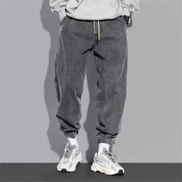Men's Jeans Casual Men Outdoor Fashion Loose Harem Pants Elastic Waist Male Washed Denim Plus Size Y2303