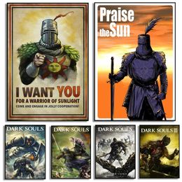 Hot Game Poster Paintings The Dark Souls Gamer Movie Decorative Painting Canvas Wall Art Posters And Prints Home Decor For Bedroom Woo