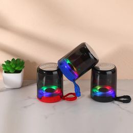 Mini LED Flashing Light Bluetooth compatible Speaker Colourful Led Night Light Portable Smart Wireless Indoor Outdoor Audio Support TF Card FM Radio
