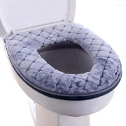 Toilet Seat Covers A0KC Washable Pads Cover Soft Warmer With Zipper