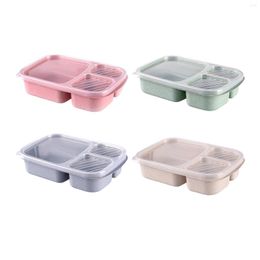 Dinnerware Sets Airtight Lunch Container Microwave Bento Picnic Sushi Utensils Wheat Fibre PP